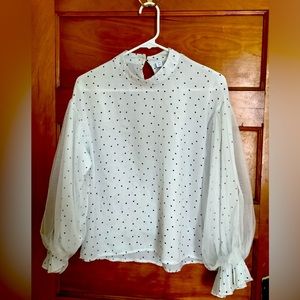 Vintage polka dot secretary blouse
